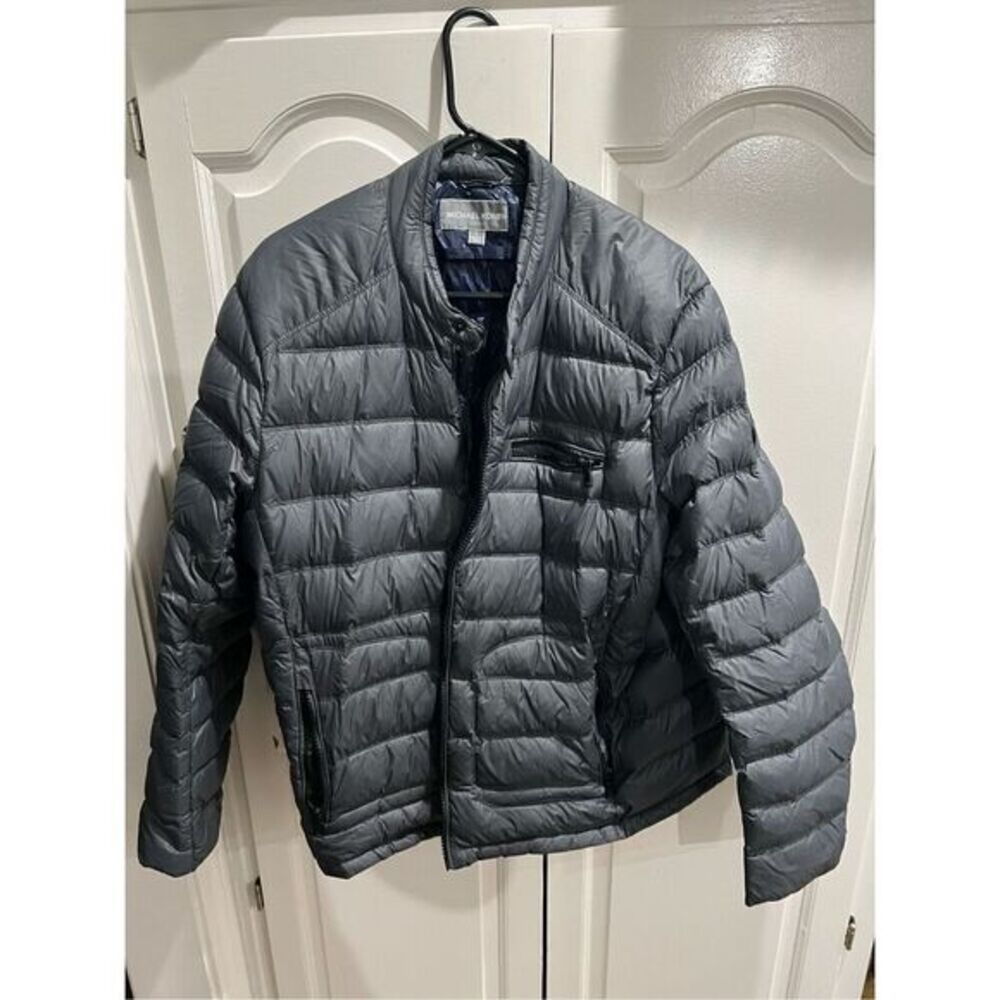 Michael Kors black down fill puffer jacket size large